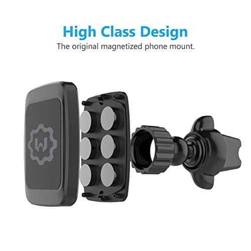 Magnetic Phone Car Mount, WixGear Universal Twist-Lock Air Vent Magnetic Car Phone Mount Holder, Phone Holder for Car Compatible with Cell Phones with Swift-Snap — view 3