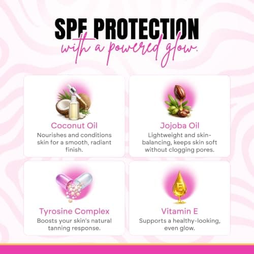 2bTanned Protect & Tan SPF 50 Dry Tanning Oil (100ml Travel Size), 2in1 Tanning Accelerator and Sunscreen with Tyrosine and Vitamin E, Nourishing Coconut & Jojoba Oil, UVA & UVB, Vanilla Bomb — view 3