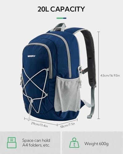 Waterfly 20L Hiking Backpack with Chest Strap, Small Rucksack for Men Women — view 3