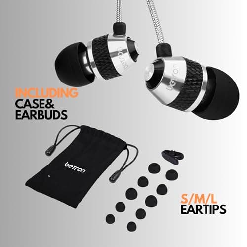 Betron B25 Earphones, In-Ear Wired Headphones, Silver — view 2