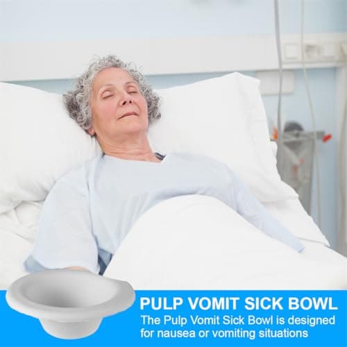 Disposable Paper Vomit Bowl 15 Pack 1000ML Emergency Pulp Sick Bowls Eco Friendly Nausea Container Urine Collection Hat for Toilet — view 5