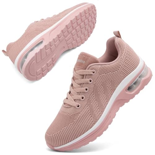 Topwolve Running Shoes Women's Cushion Walking Trainers Lightweight Breathable Mesh Athletic Sneakers Ladies Sports Tennis Shoes,Light Pink,5 UK — view 4
