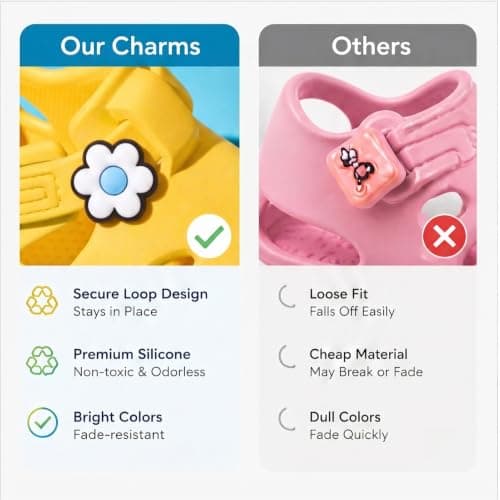 Sandal Charms for Girls, Designed for Ten Little Splash Sandals, 12 Pack — view 4
