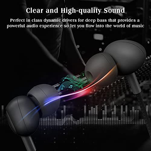 Yiwiso Sleep Headphones, Soft Earphones Wired for Sleeping, Sleep Earpbuds for Side Sleeping, In-Ear Headphones with Mic and Volume Control, Noise-Isolating, Travel, Relaxation (Black) — view 6
