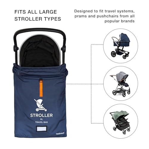 Huckaboo XL Stroller Travel Bag - Extra Large Pushchair and Pram Bag for Airplane, Navy — view 3