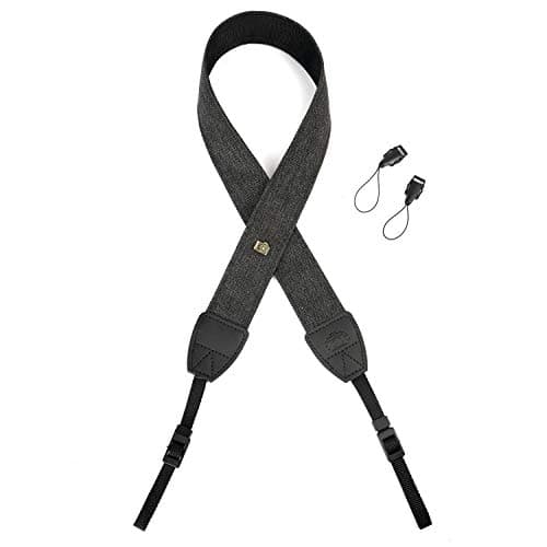 WANBY Camera Strap Weave Black Canvas Neck Shoulder Straps — view 3