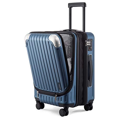 LEVEL8 Carry-on Suitcase 20-Inch, Expandable 4 Wheel Cabin Luggage, ABS+PC Hardshell Spinner Trolley Lightweight with Laptop Compartment, TSA, Blue