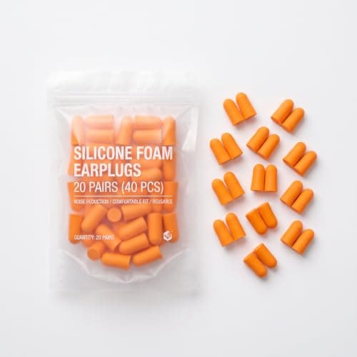 Cwmniily 20 Pairs Ultra Soft Foam Ear Plugs, 38dB Noise Reduction Disposable Sleeping Earplugs, Orange Bullet Earplugs for Sleep, Side Sleepers, Travel, Concerts, Work Study Noise Blocking — view 5