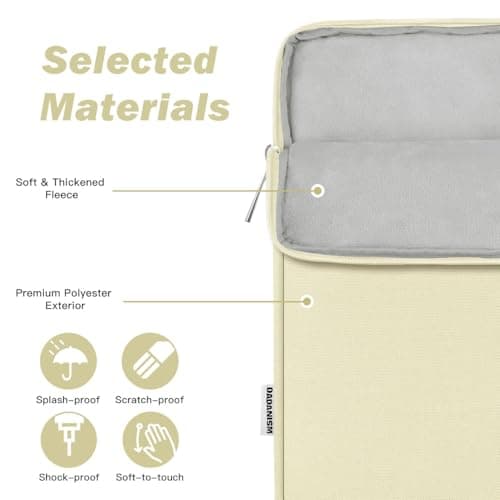 Dadanism 9-11 Inch Tablet Sleeve Bag Padded Carrying Case, Beige — view 3