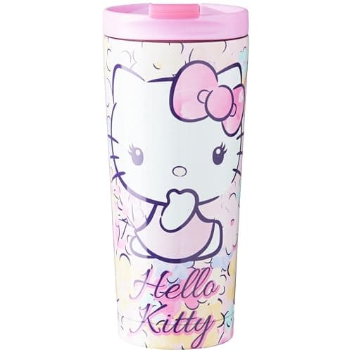 Get Trend Hello Kitty Sanrio Insulated Travel Mug, 425 ml/15oz Tumbler, Stainless Steel Flask for Hot & Cold Drinks, Metal Water Bottle & Coffee Cup (Multi Hello Kitty)