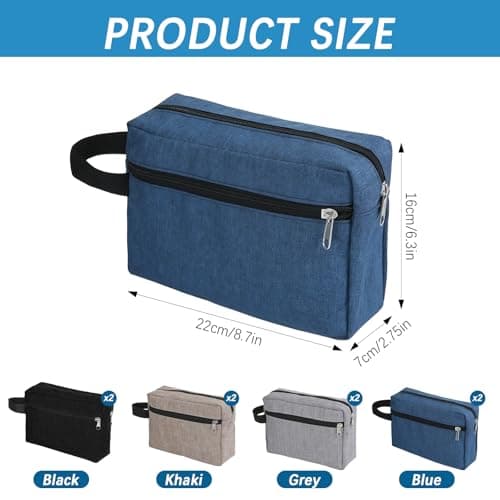 8 Pack Travel Toiletry Bag Set for Women Men, Foldable Storage Pouch with Handle for Cosmetics Toiletries Shaving Essentials, Portable Grooming Organiser for Gym Camping Weekend Trips — view 2