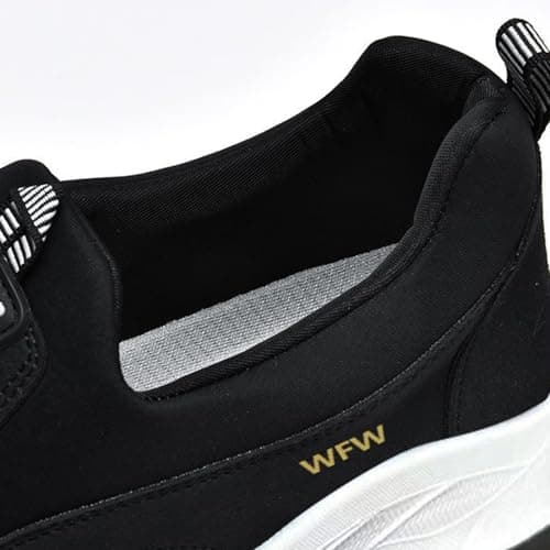 Walking Shoes for Men Outdoor Hiking Orthopedic Shoes with Arch Support Fashion Low-top Sneakers Slip-On Waterproof Anti-Slip Lightweight Loafers (Black, 8) — view 5
