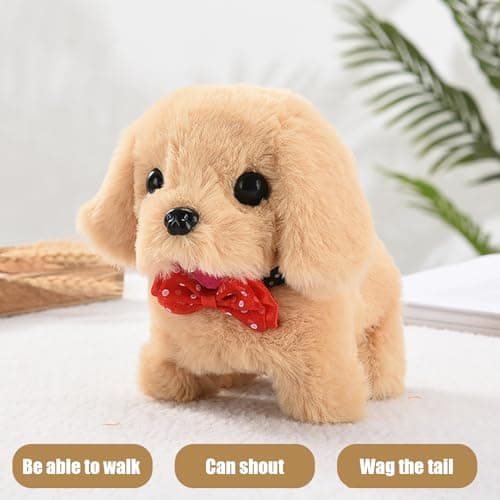 Mtbricey Walking Dog Toys for Kids Realistic Stuffed Khaki Robot Puppy — view 3