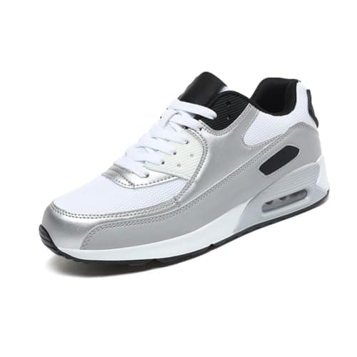 Padgene Men Women Running Shoes Sports Trainers Breathable Lightweight Sneakers Air Cushion Low Top Footwear Waking Fitness Lace up Shoes for Walking Gym Jogging Fitness Athletic Casual