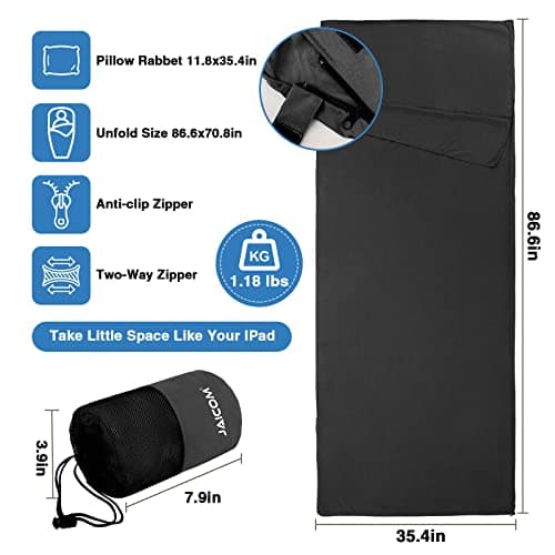JAICOM Sleeping Bag Liner, Ultralight Travel Sheets, Soft & Portable — view 2