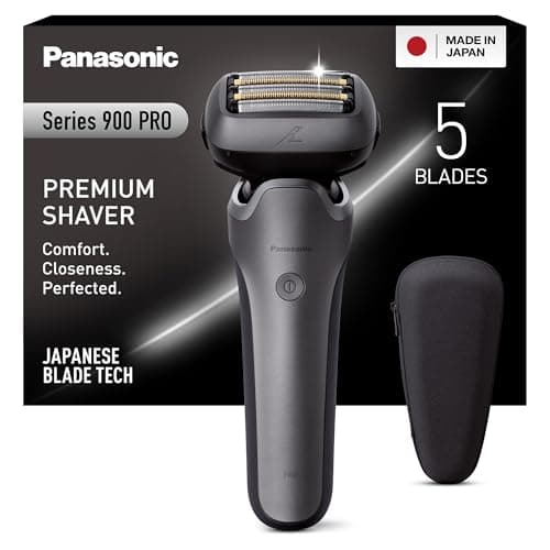 Panasonic ES-L550 Series 900 5-Blade Electric Shaver for Men, USB-C Charging, Intelligent Beard Sensor+, 20D Flexible Head, Wet & Dry, Pop-Up Trimmer, Travel Case