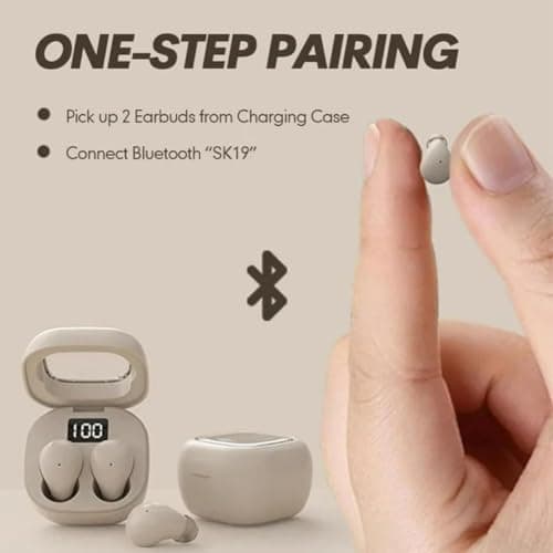 Smallest Wireless Sleep Earbuds - 0.1oz Invisible Mini Bluetooth Earphones for Side Sleepers,Small Ears,IPX5 Waterproof, 24H Battery,Clear Calls,Noise Cancelling Ear Buds for Sleeping,Working,Hiking — view 6