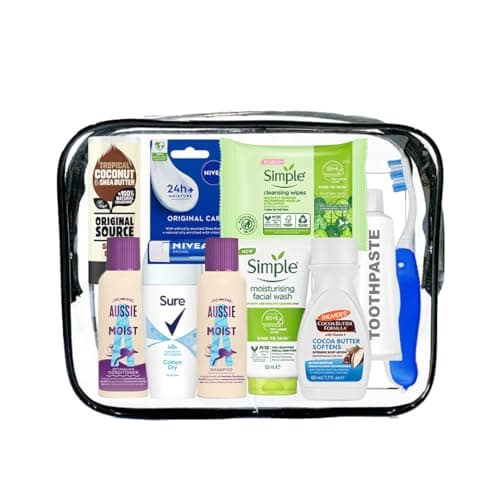 Travel Toiletries Set for Women - Mini Toiletries Kit for Holiday, Hospital, Overnight Stays, Airport Security Approved Travel Size with Airport Approved Security Bag, Essential Items — view 3