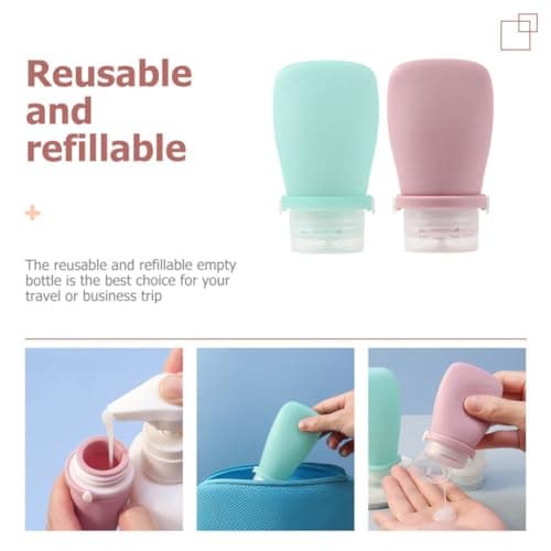 2pcs Leakproof Silicone Travel Bottles 60ml Empty Dispensing Bottles — view 3