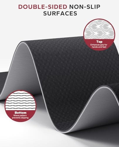 HAPBEAR Large Yoga Mat - 183x 91cmx 6mm Non-Slip Exercise Mat for Home Workout& Pilates, Enhanced Grip Top Layer& Anti-Slip Bottom, Includes Resistance Bands& Carry Bag, Durable — view 3