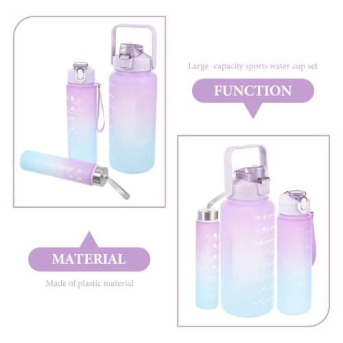 Fenical 3pcs Sports Water Bottle Set with Times to Drink, 2l 900ml 300ml — view 3
