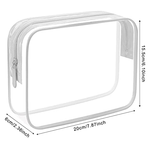 2pcs/Pack Lermende Clear Toiletry Bag TSA Approved Travel Carry On Airport Airline Compliant Bag Quart Sized 3-1-1 Kit Luggage Pouch (No Silkscreen 2Grey) — view 2