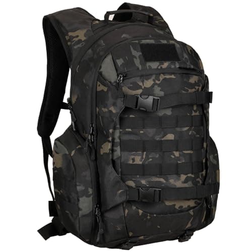 50L Tactical Backpack, Military Rucksack with MOLLE System, Water-Resistant Hiking Backpack for Outdoor Trekking Cycling Travel & Camping, 17'' Laptop Compartment Hydration Compatible Camouflage