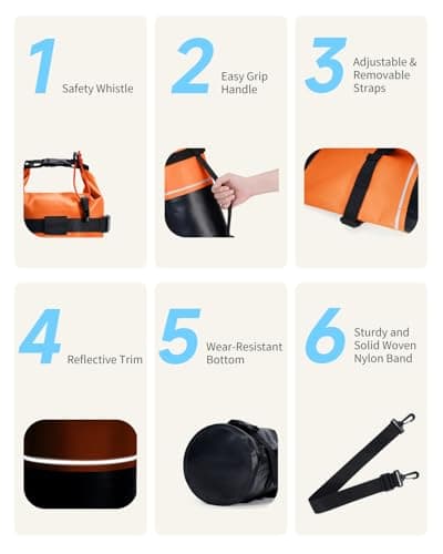 ECOHUB Waterproof Dry Bag with Waterproof Phone Case, 20L Roll Top Lightweight Dry Backpack with Long Adjustable Shoulder Strap for Kayaking Hiking Canoeing Floating Rafting Swimming, Burnt Orange — view 5
