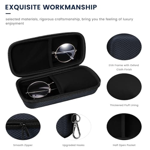 molshine Dual Compartment EVA Sunglasses Case,Shockproof Sport Glasses Case — view 3