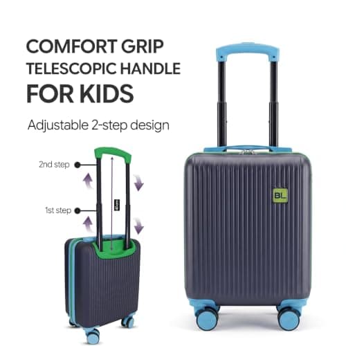 Bordlite Kids Suitcase 40x30x20cm Navy Cabin Luggage for Boys & Girls, Childrens Underseat Travel Case with 360 Spinner Wheels, Telescopic Handle, ABS Shell for Ryanair & Wizz Air — view 6