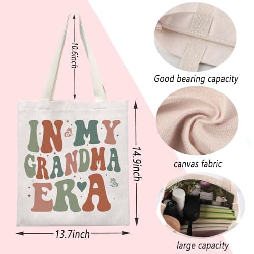TSOTMO Grandma Gift In My Grandma Era Tote Bag Mother’s Day Gift Grandma To Be Shoulder Bag Grandmother Gift (GRANDMA ERA) — view 4