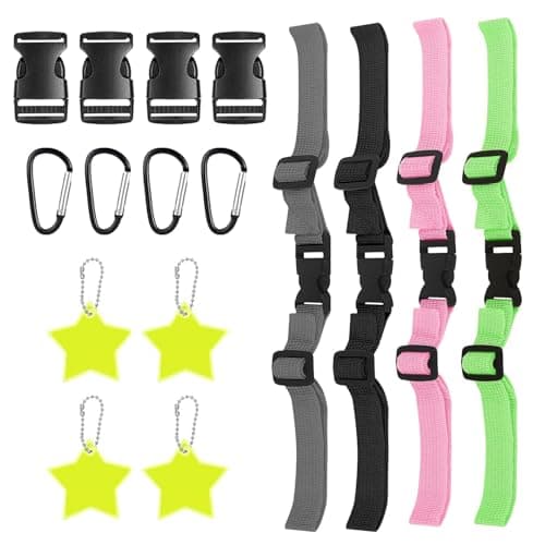 4 Pack Adjustable Backpack Chest Strap, Quick Release Sternum Hiking School