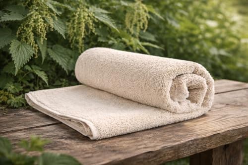 Ekorganix URTICA Travel Towel (400 GSM) – Stinging Nettle & Organic Cotton Terry, Ultra-Absorbent, Quick-Dry, Packs Small, Undyed (Hand Towel, 50x100 cm) — view 2