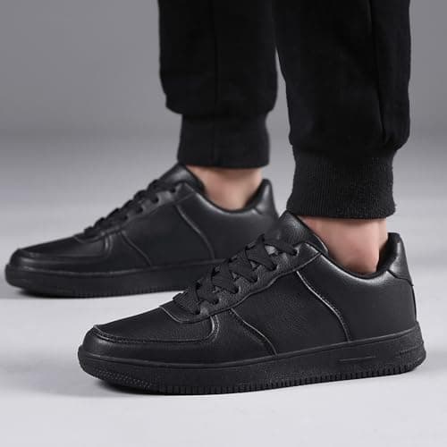 LECYGNB Men's Casual Fashion Trainers Sneakers Comfortable Breathable Lightweight Lace-Up Walking Shoes Black UK 10.5 — view 4
