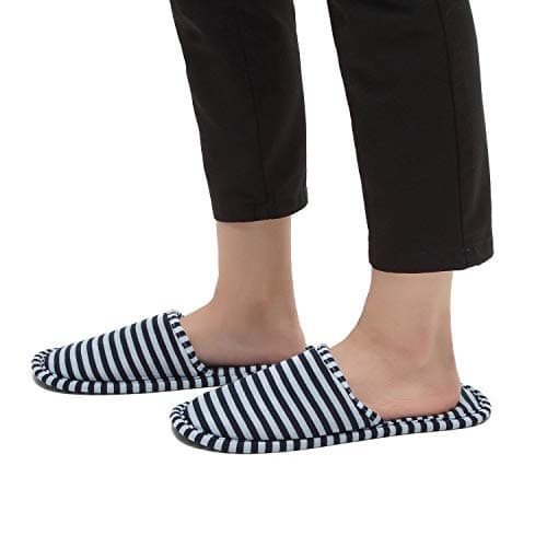 IPENNY Non-disposable Travel Slippers Portable Closed Toe Sandals Cotton Spa Hotel Slippers Guest Room Indoor House Slippers Business Trip Flight Slippers — view 3