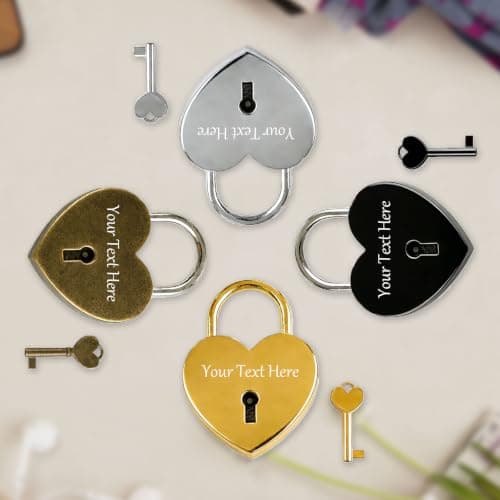Personalised Love Lock, Custom Engraved Padlock with Keys — view 5