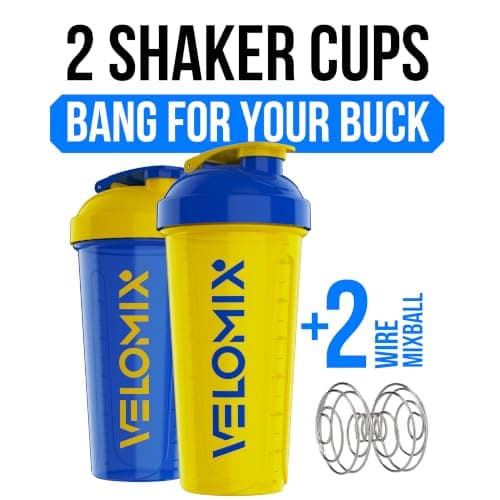 VELOMIX 2 Pack 828ml Protein Shaker Bottle, Stand Strong Pack — view 2