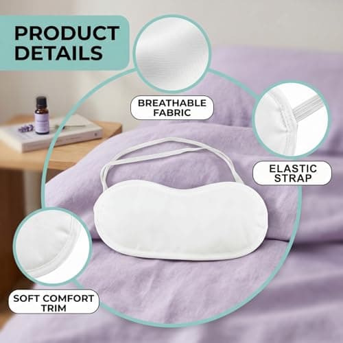 Hopzab 8 Pcs White Polyester Eye Masks for Sleeping, Lightweight & Comfortable Blindfolds, Adjustable Fit for Travel & Crafting — view 3