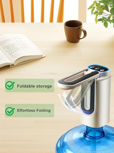 KaiPine Foldable water bottle pump, Automatic water dispenser with Tap, 3 Dispensing Modes, Portable USB Rechargeable water pump for Home, Office & Ca — view 2