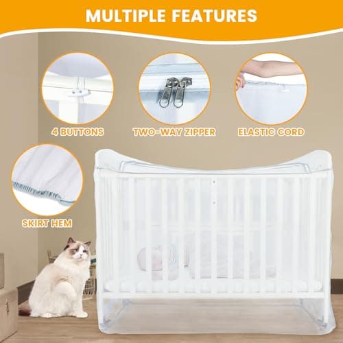 Orzbow Universal Mosquito Net for Cot Bed, White — view 5