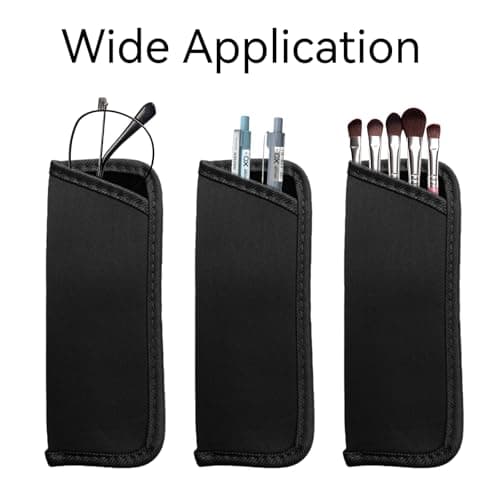4 Pcs Slip in Eyeglasses Cases, Black Soft Glasses Cases, Slim Reading Glasses Pouch, Mature Sunglasses Case, Fabric Glass Pouch, for Reading, Travel, Storage, for Men & Women(Black) — view 5