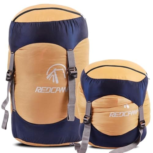 REDCAMP Nylon Compression Stuff Sack,Sleeping Bag Compression Sack,Yellow