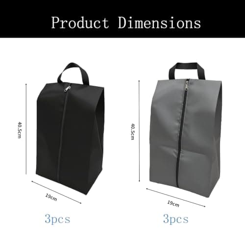 6 PcsShoe Bags for Travel Shoe Bags for Storage, Portable Shoe Storage Bagset, Waterproof Oxford Fabric Zippered Shoes Bag Set with Handle for Trainers Sneaker Gym Travel(15.47 x 7.48 x 5.9) — view 2