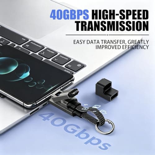 StreamSafe Portable 4 in 1 USB C Keychain Charging Cable, 65W LED Display — view 4