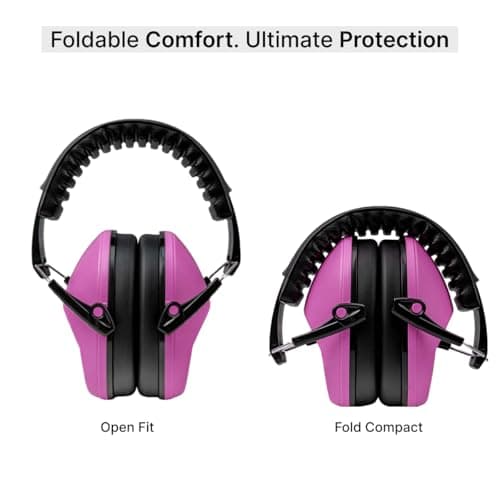 DOMIRA Kids Ear Defenders SNR 26 – Noise Cancelling Ear Muffs for Children, Hearing Protection for School, Travel & Shooting – Lightweight Adjustable Headphones (Pink) — view 4