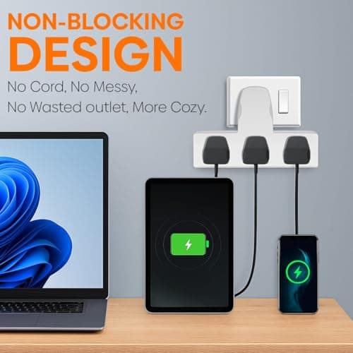 Plug Adapter,3 Way Plug Adapter UK Multi Plug Adaptor,Surge Protector Extension Plug Triple Plug Extender Multiplug Socket Adapter,3 Pin Plug Extension — view 4