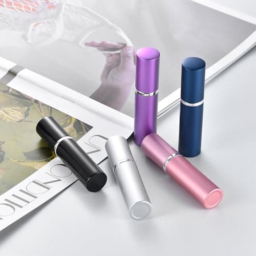 Yikimyfo 5 Pcs Mini Refillable Perfume Bottle Travel, 6ml/0.2oz Portable Travel Perfume Atomizer Cologne Sprayer Empty Perfume Spray Bottle for Traveling and Outgoing — view 2
