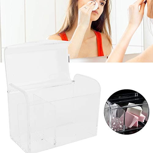 Brrnoo Transparent Cosmetic Organizer Box Vanity Puff Cotton Swab Holder — view 5