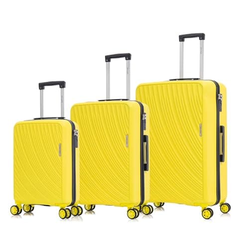 24" Medium Suitcase on 4 Dual Spinner Wheels Super Lightweight ABS Hard Shell Hold Check in with Built-in 3-Digit Combination Lock 66 Litre — view 2
