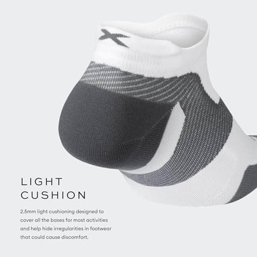 2XU Unisex's Vectr Light Cushion No Show Socks, Black/Titanium, M — view 6
